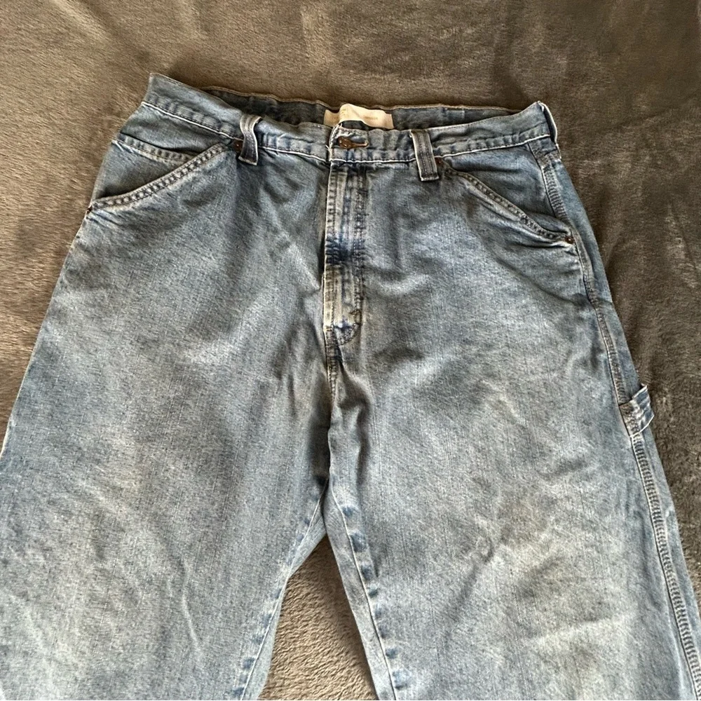 Levi Strauss Signature Gold Workwear Carpenter Jeans Mens 38x32 Blue Medium Wash